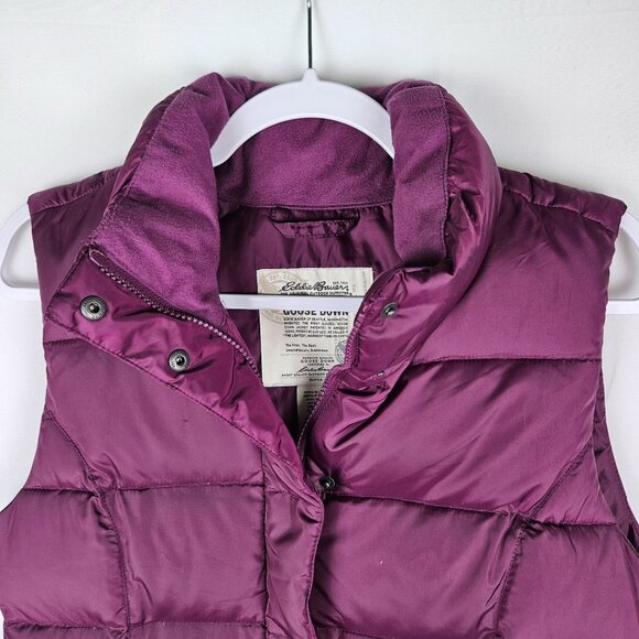 Eddie Bauer Womens Goose Down Puffer Vest Small Plum Purple Polyester - Picture 2 of 11